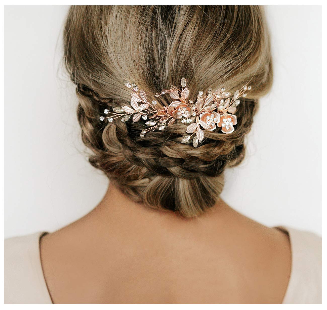 SWEETV Metal Hair Comb, Rhinestone ...