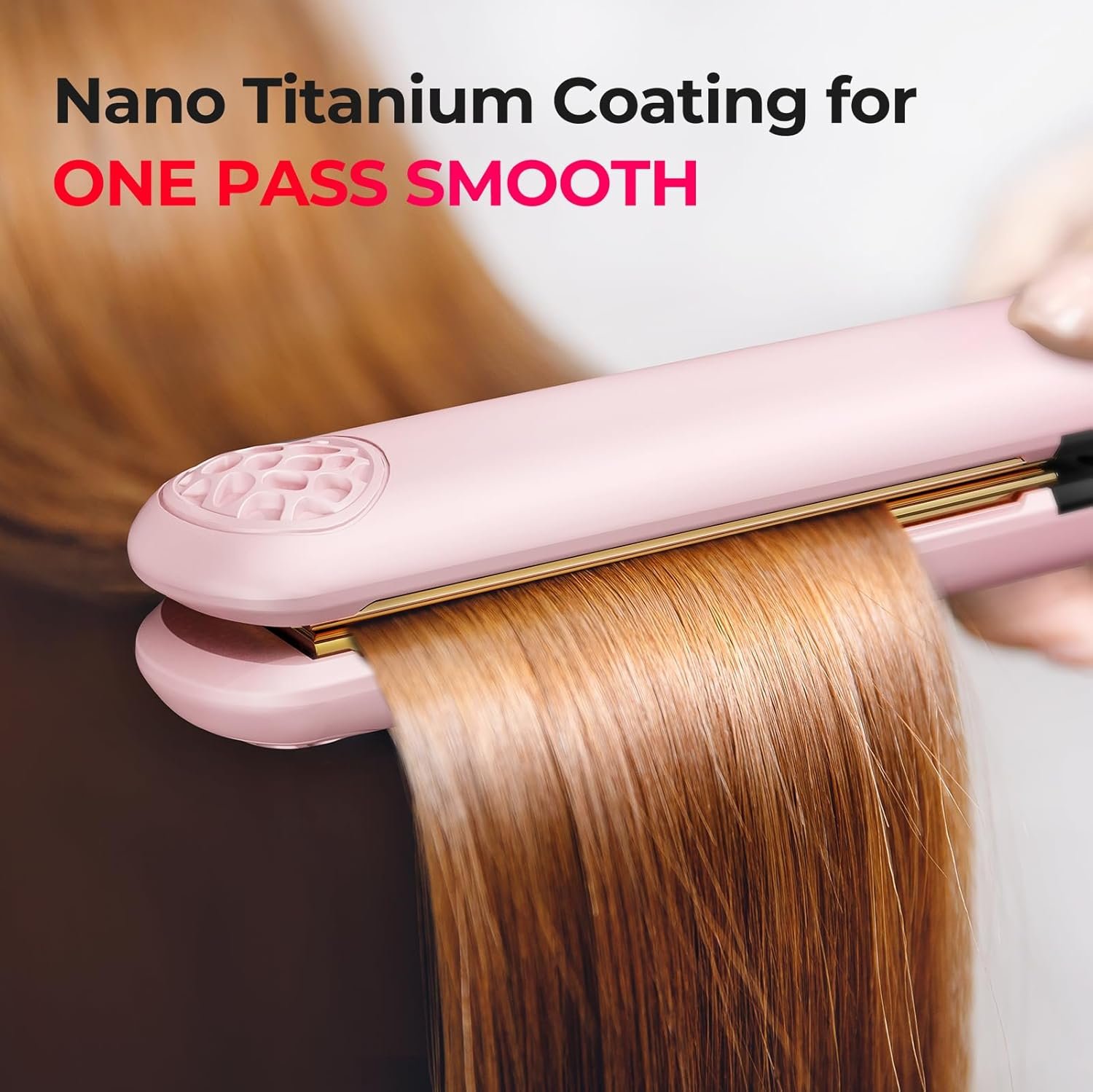 TYMO Flat Iron Hair Straightener and Curler 2 in 1 with 10s Fast Heating, 1 Inch Professional Titanium Straightening Curling Iron with 32 Adjustable Temp and Automatic Shut Off, Light Pink - Image 2