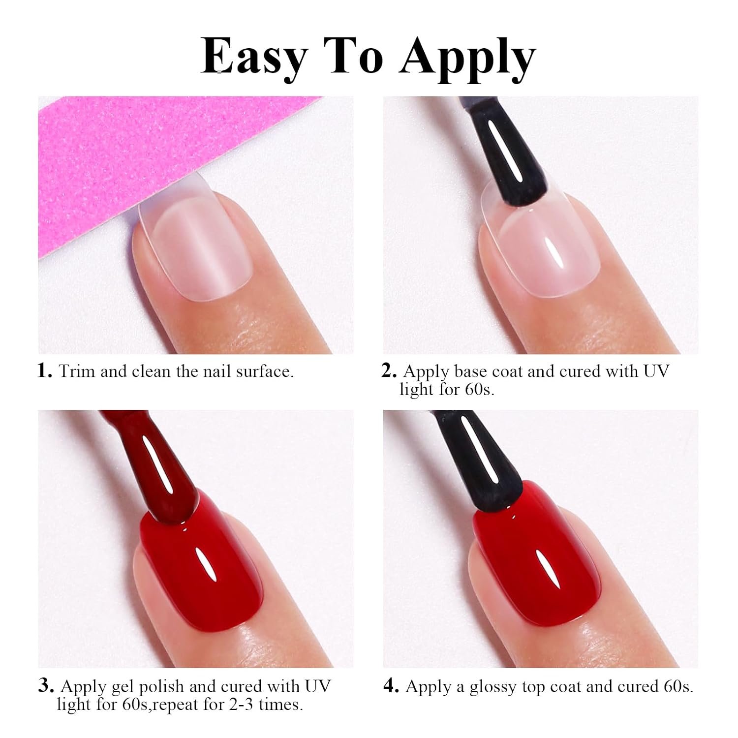 Coral Gel Nail Polish, 0.5Fl oz Coral Color UV/LED Soak Off Gel Polish for Spring Summer DIY Nail Art Manicure at Home 1Pcs - Image 5