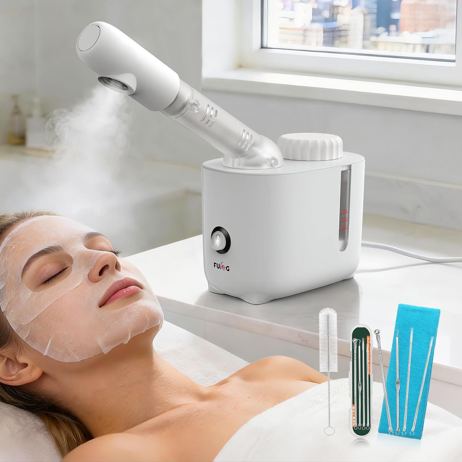 Facial Steamer Nano Ionic Face Steamer with 360° Rotating Arm