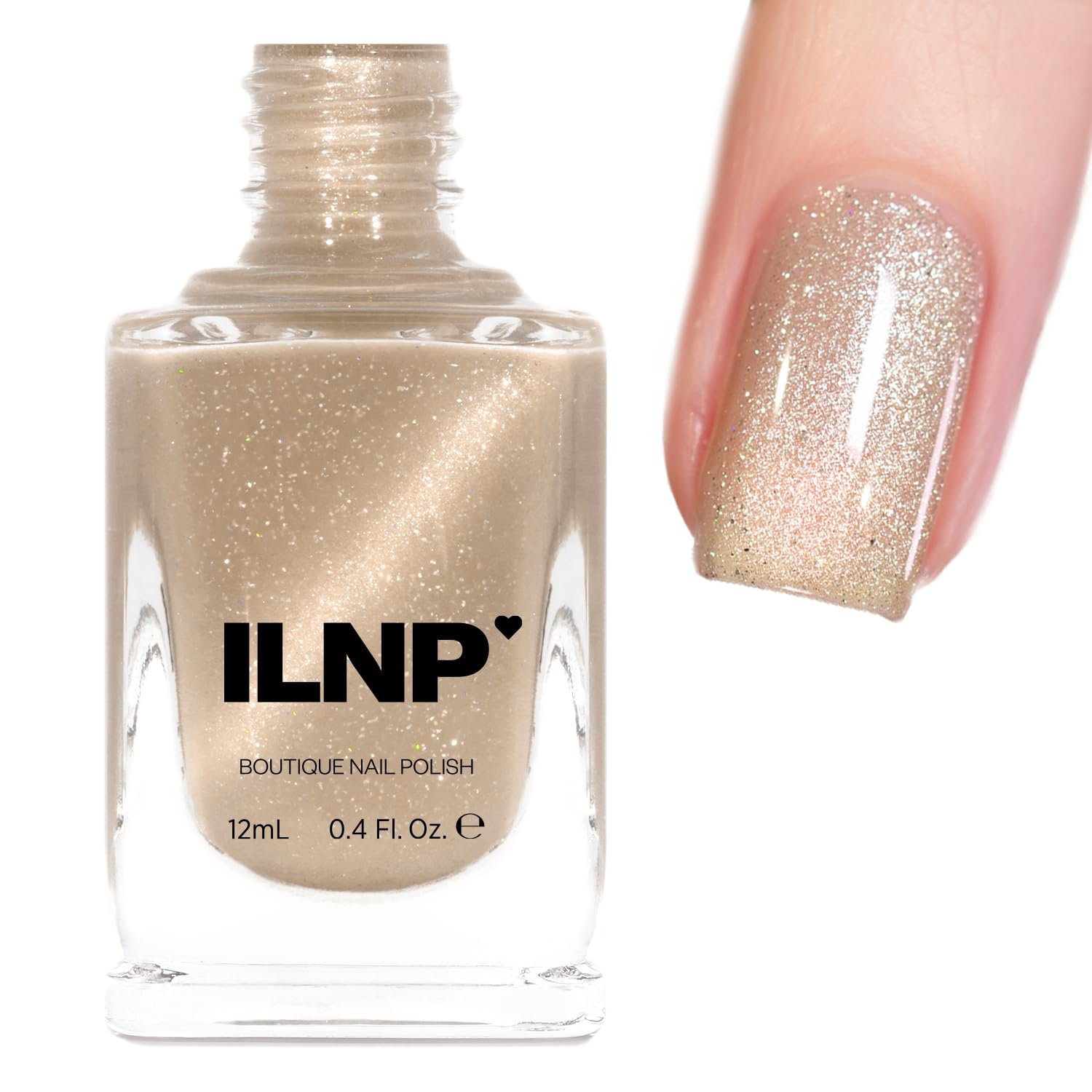 ILNP Cashmere - Cashmere Beige Magnetic Holographic Nail Polish, Chip Resistant Manicure, Non-Toxic, Vegan, Cruelty Free, 12ml