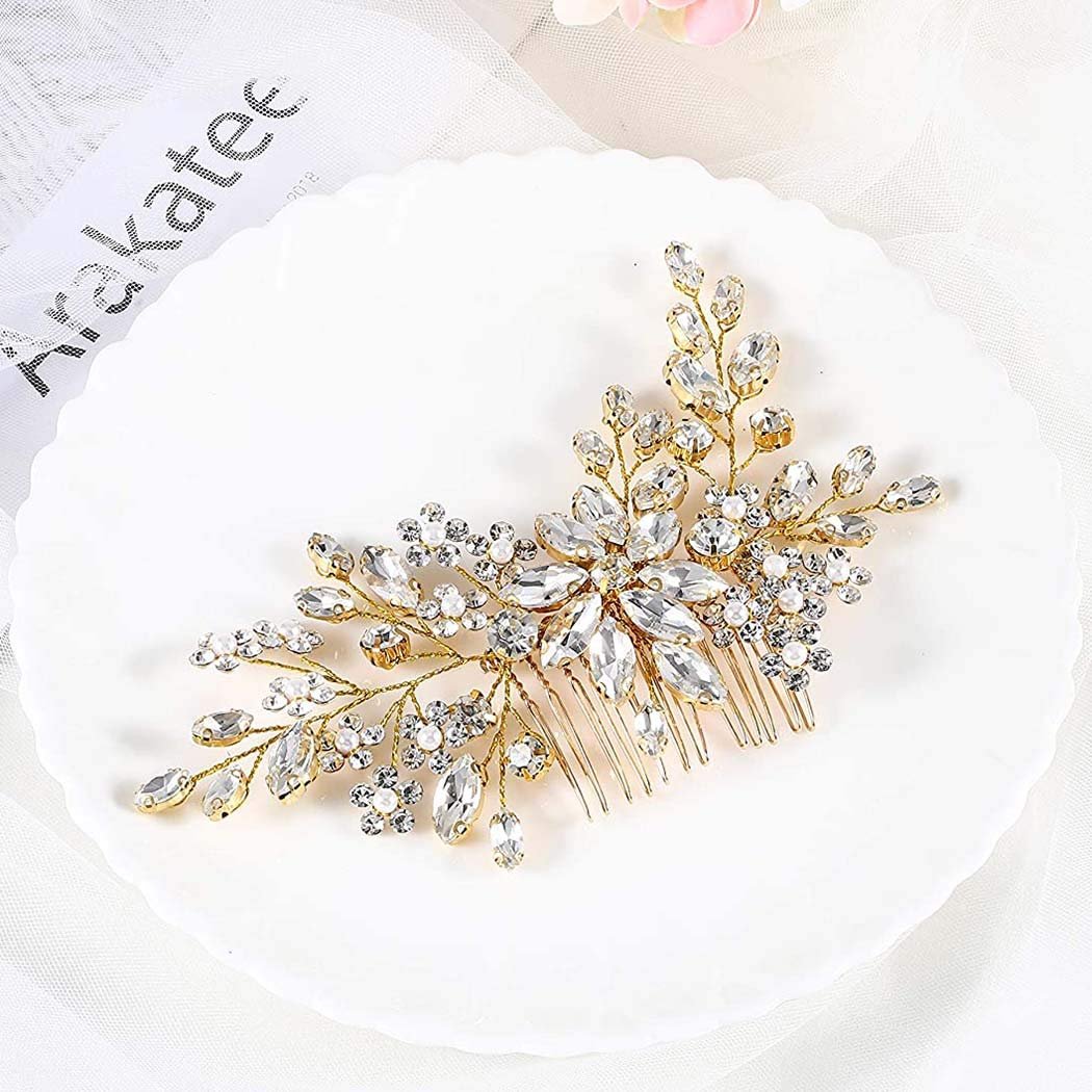 Catery Flower Crystal Bride Wedding...