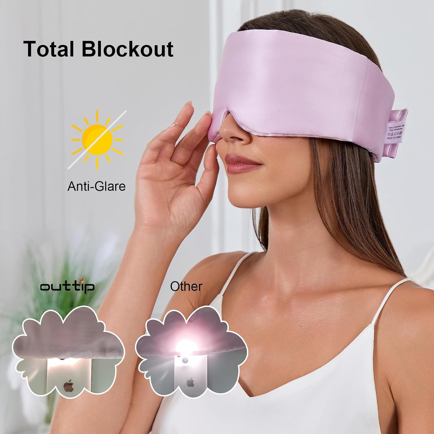 100% Mulberry Silk Sleep Masks for Women Men, Blackout Eye Mask Sleep Silk for Sleeping Side Sleeper, Eye Covers for Sleeping Adjustable Light Blocking Women Relaxing Gift for Home, Travel, Office - Image 4