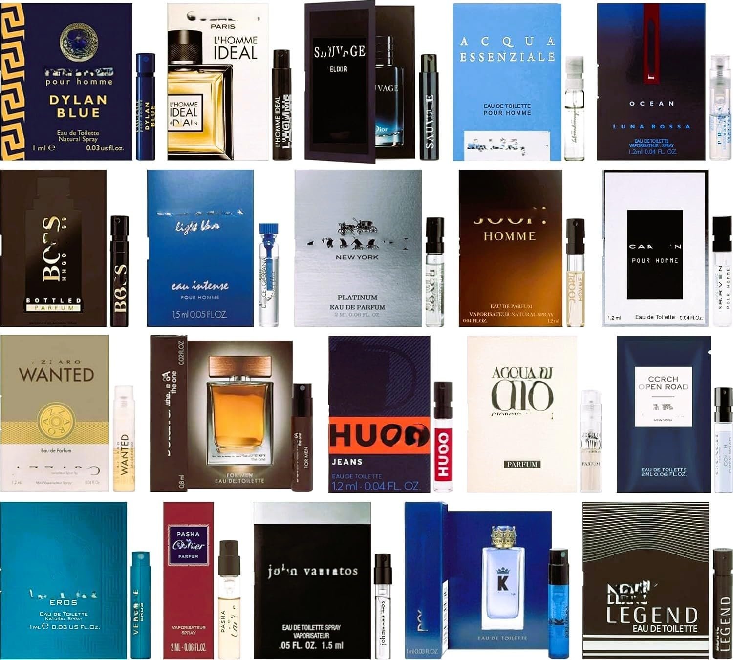 Men’s Cologne Discovery Set – 15 Designer Fragrance Samples, Mini Travel Vials, Try New Scents, Gift for Him