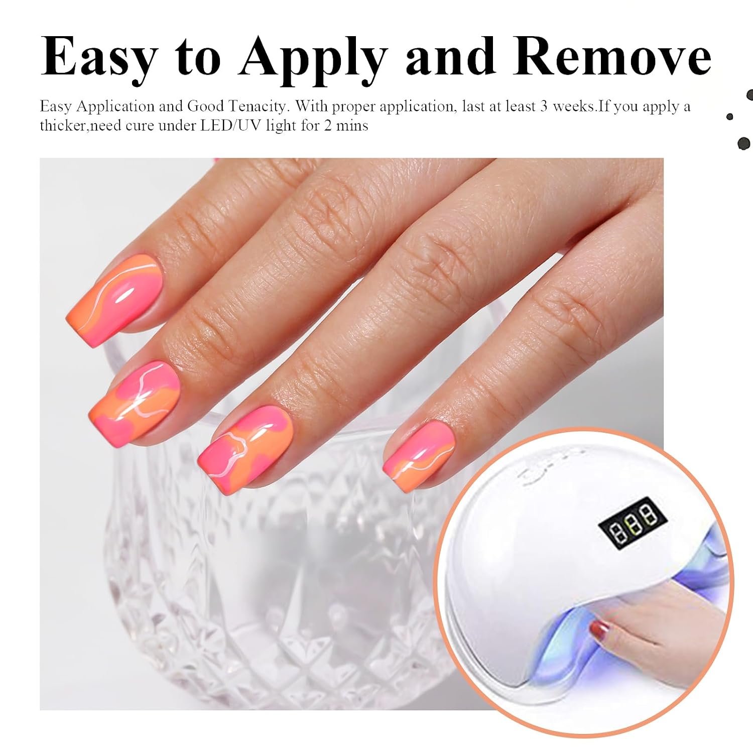 Coral Gel Nail Polish, 0.5Fl oz Coral Color UV/LED Soak Off Gel Polish for Spring Summer DIY Nail Art Manicure at Home 1Pcs - Image 3