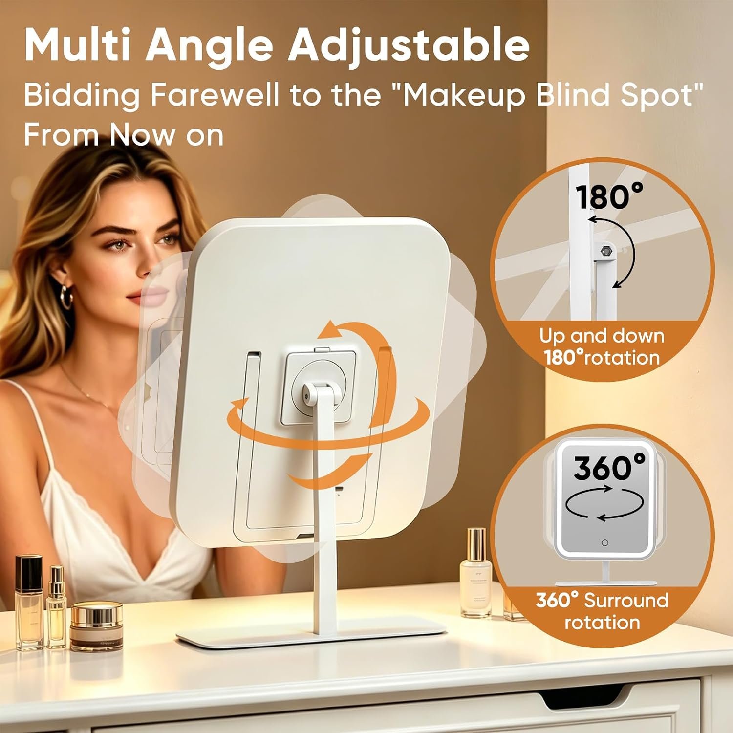 FUNTOUCH 4500mAh Large Lighted Vanity Makeup Mirror with 30X Magnifier - Image 5
