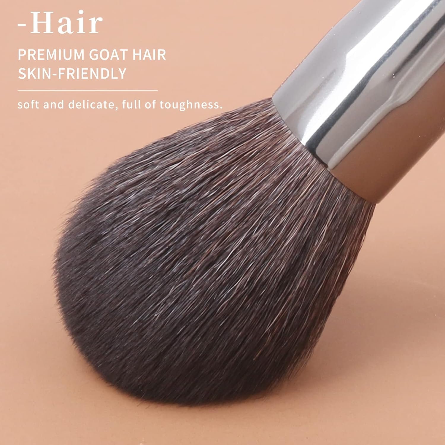 ENZO KEN Deluxe Professional Natural Goat Hair Makeup Brush Set with Roll up Bag, Pony Hair Make up Brushes Set, Natural Bristle Makeup Brush with Walnut Wooden Handle, 24 Pcs Full Cosmetic Brushes - Image 8