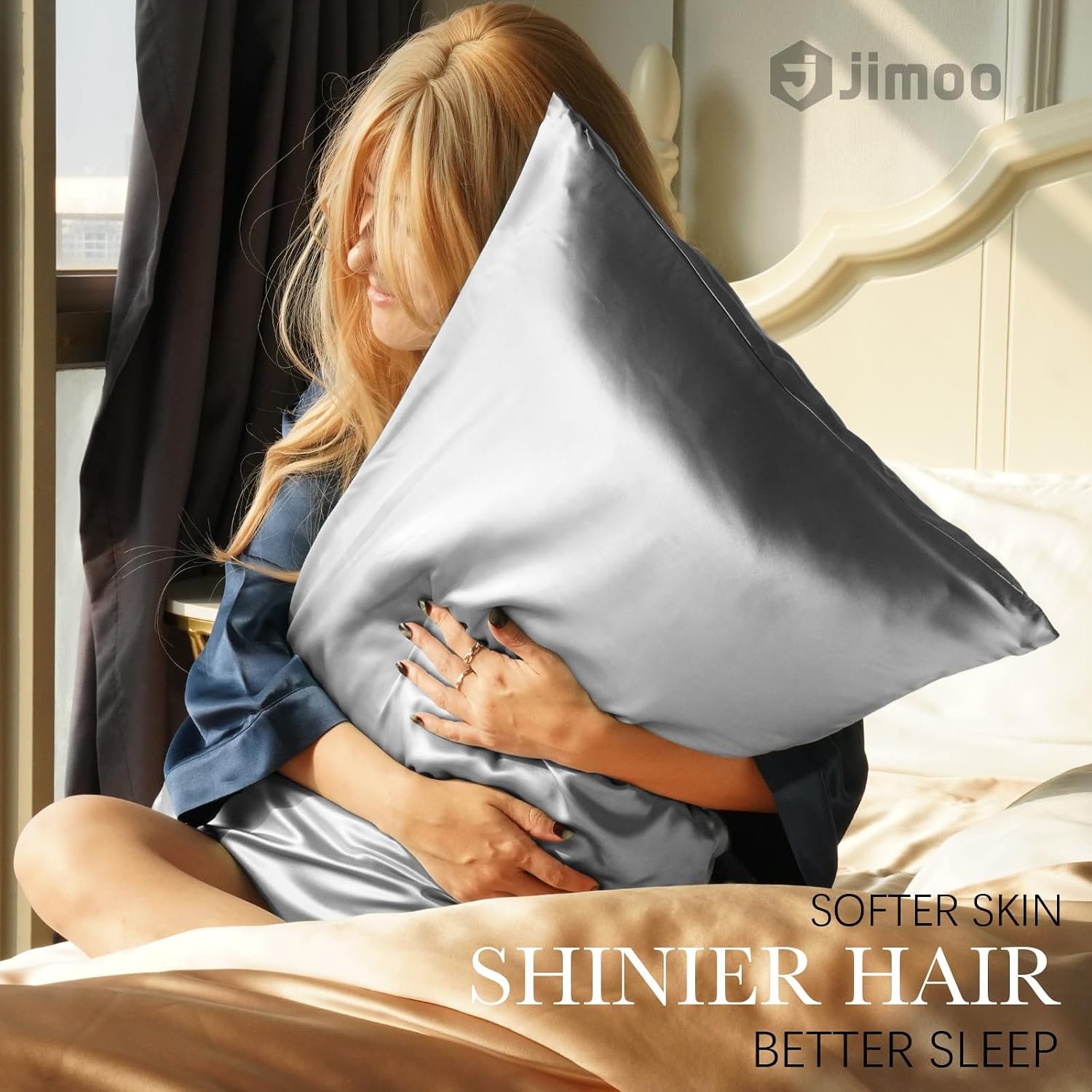 J JIMOO 22 Momme 100% Mulberry Silk Pillow Cases for Hair and Skin - Image 2