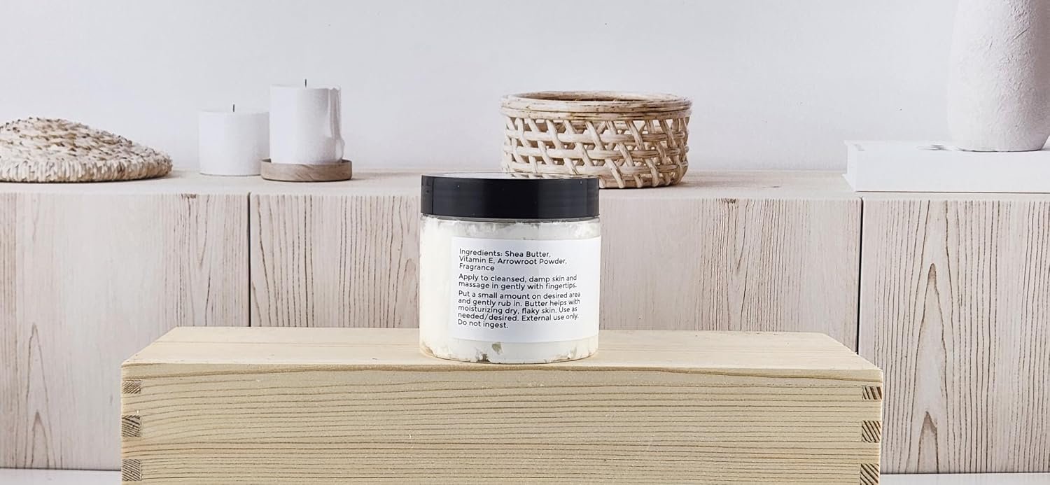 TSA Handmade Whipped Coconut Vanilla Body Butter Cream, Luxury Body Lotion for Dry Skin, Daily Moisturizing Shea Butter, Sunflower Oil, Mothers, Fathers, Women, Men, Teens, 4 oz Jar - Image 2