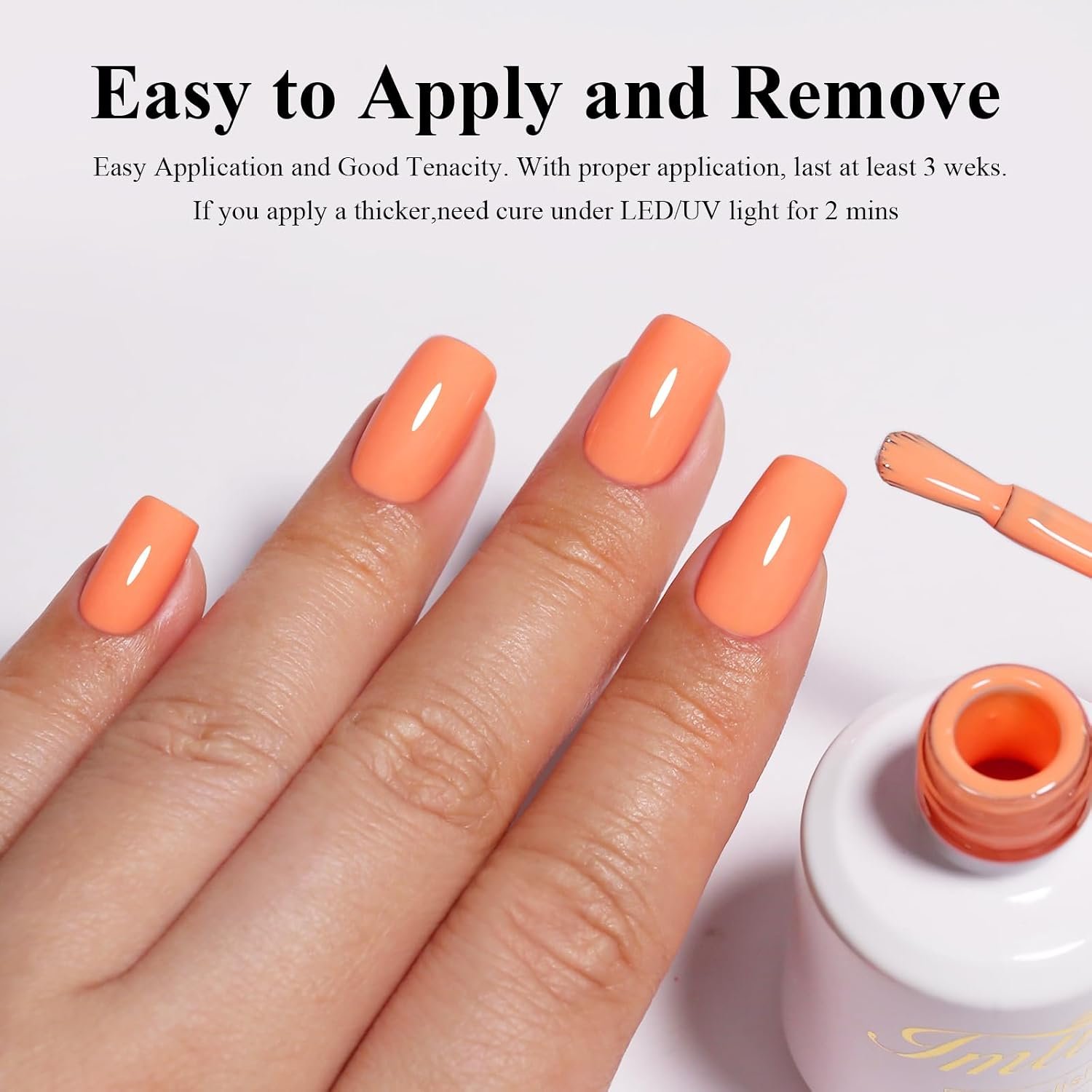Coral Gel Nail Polish, 0.5Fl oz Coral Color UV/LED Soak Off Gel Polish for Spring Summer DIY Nail Art Manicure at Home 1Pcs - Image 6