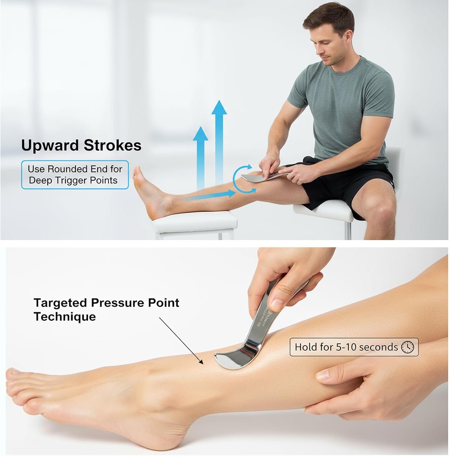 BYYDDIY-Non-Magnetic 304 Stainless Steel Gua Sha Muscle Scraper Tool for Scar Tissue,Muscle Scraping Tool for Massage Scraper,IASTM Tools for Physical Therapy, Soft Tissue Massage - Image 5