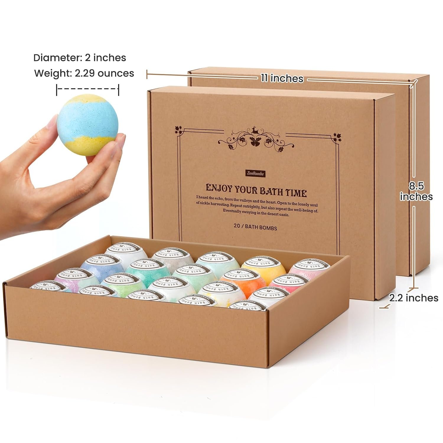 ZenBombs Bath Bombs Set, Natural Shea Butter & Safe Oil Bath Bomb - Image 4