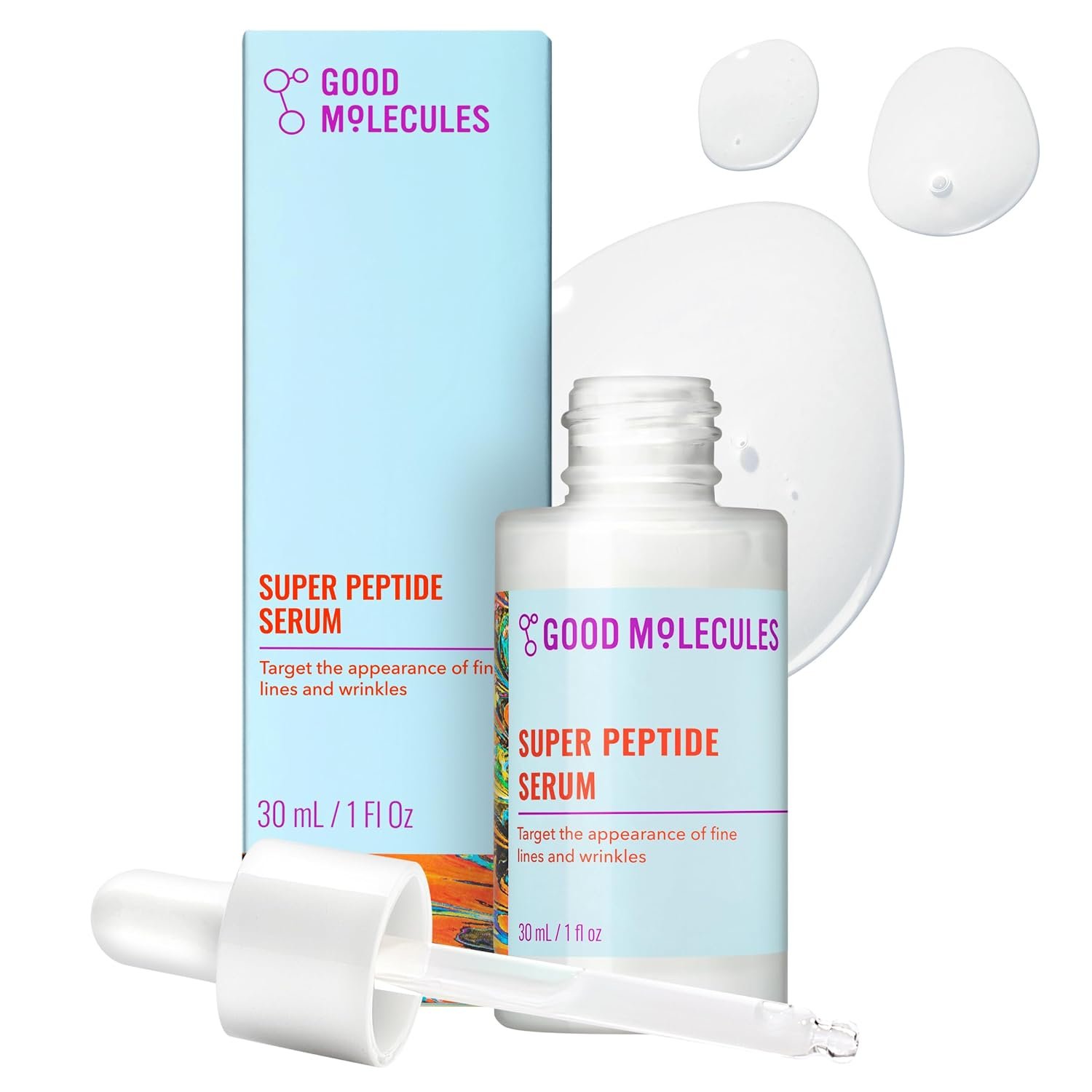 Good Molecules Super Peptide Serum - Anti-aging Facial Serum with Peptides and Copper Tripeptides to Plump and Firm - Water-Based Skincare for Face