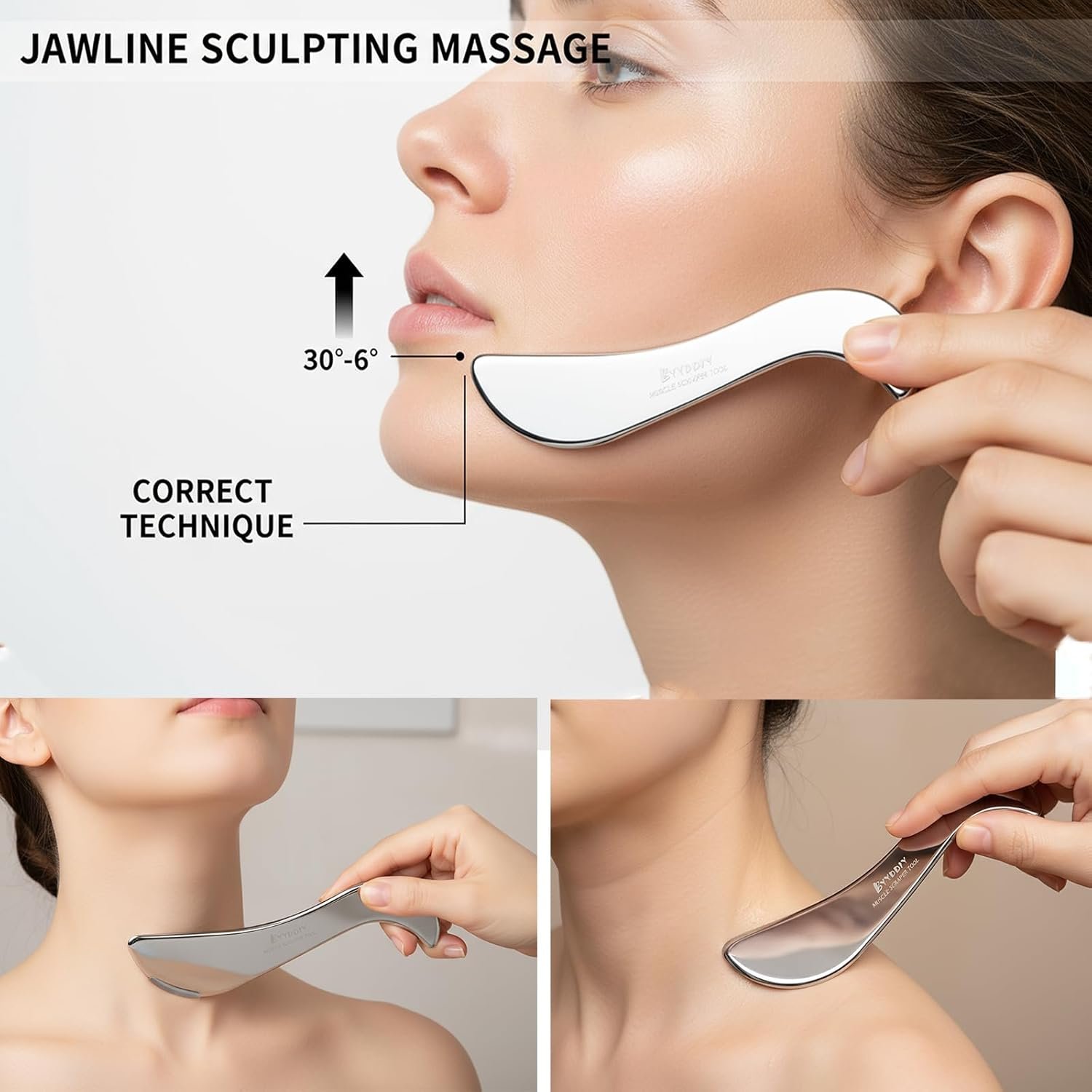 BYYDDIY-Non-Magnetic 304 Stainless Steel Gua Sha Muscle Scraper Tool for Scar Tissue,Muscle Scraping Tool for Massage Scraper,IASTM Tools for Physical Therapy, Soft Tissue Massage - Image 4