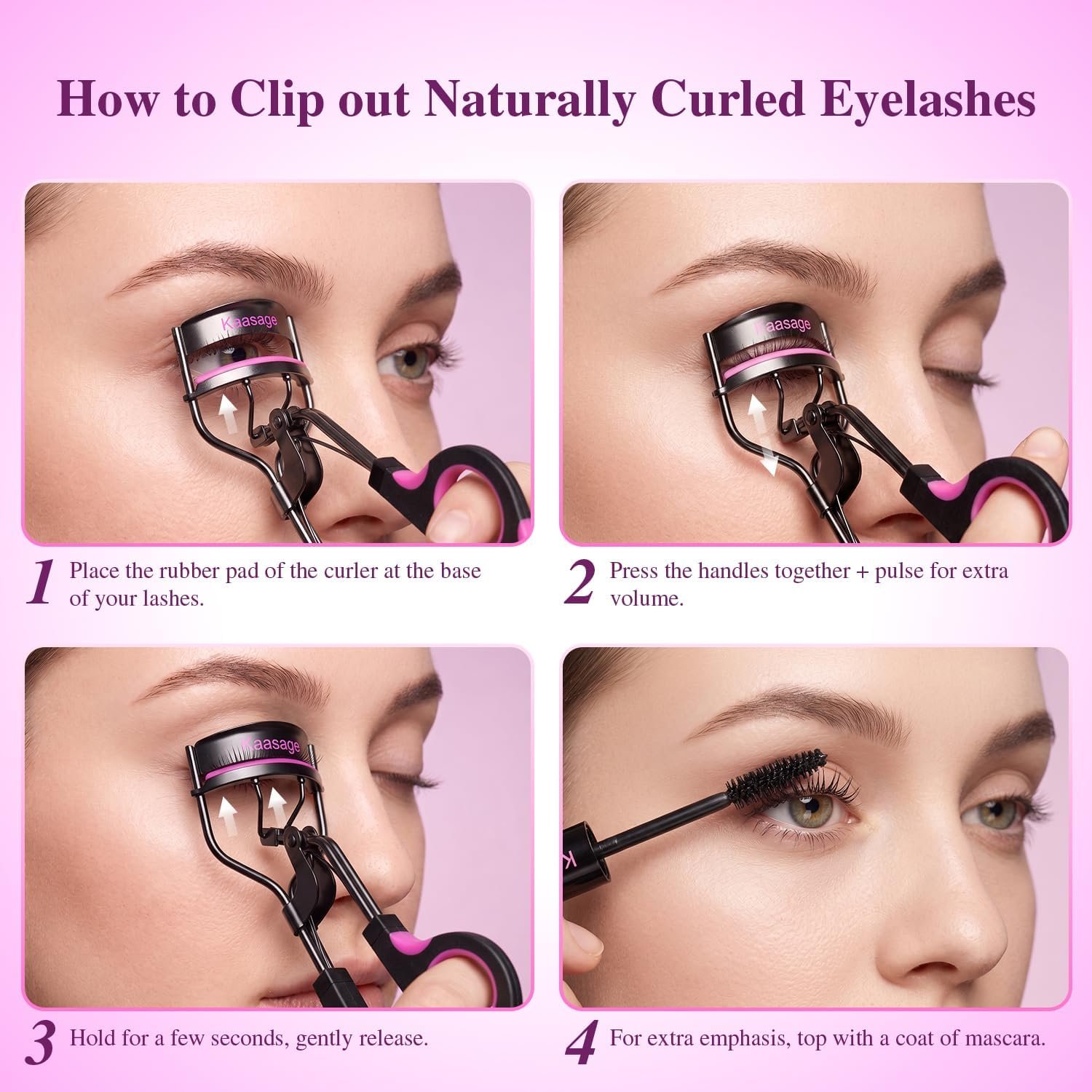 Kaasage Eyelash Curler with Pads, Achieve Perfect Curls in 5 Seconds - Image 7