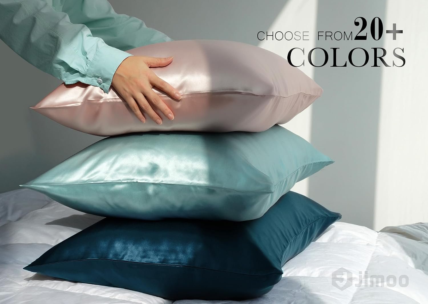 J JIMOO 22 Momme 100% Mulberry Silk Pillow Cases for Hair and Skin - Image 8