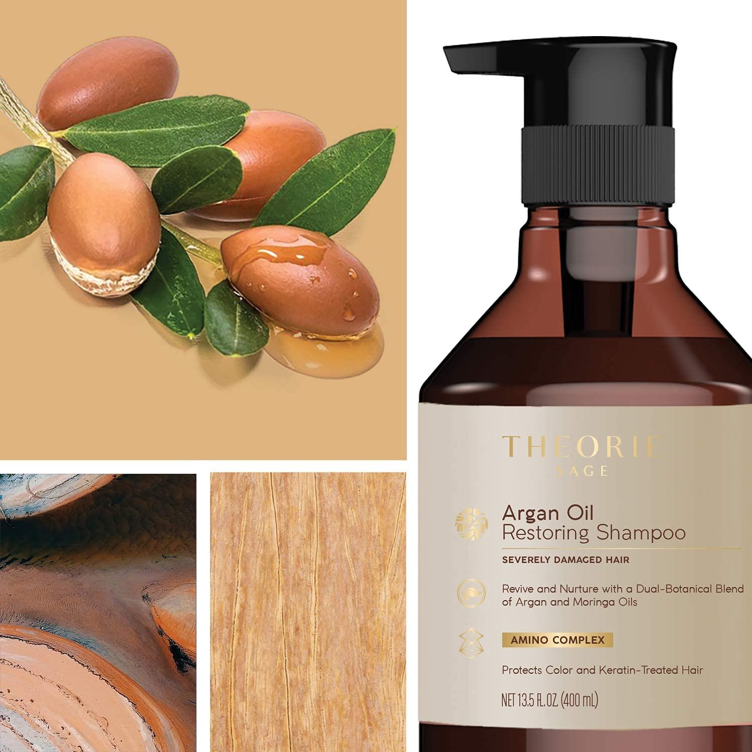 Theorie Argan Oil Ultimate Restoring Conditioner - Nutrient-Rich & Sulfate Free Restorative Haircare, Safe for Color & Keratin Treated Hair - 800mL - Image 3