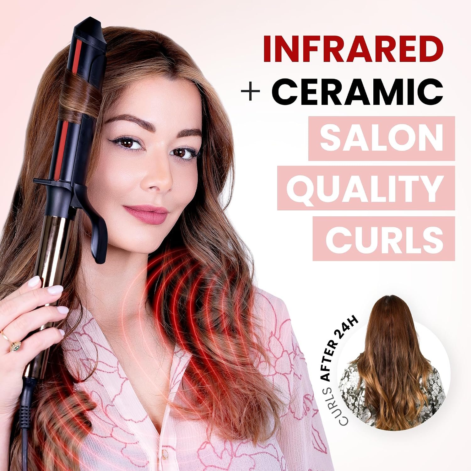 ELLA BELLA® Curling Iron 1.5" Professional Ceramic Wand, All Hair Types - Image 2