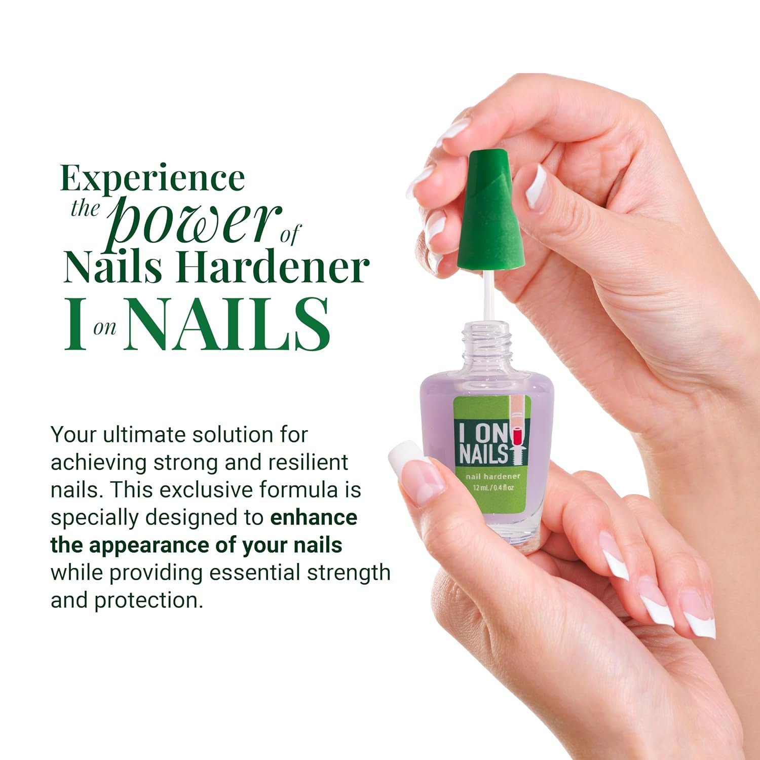 I On Nails: Ultimate Nail Strengthener, Growth & Repair, Clear Polish Hardener, Keratin Treatment for Damaged Nails - Hard as Nails Elixir. - Image 3