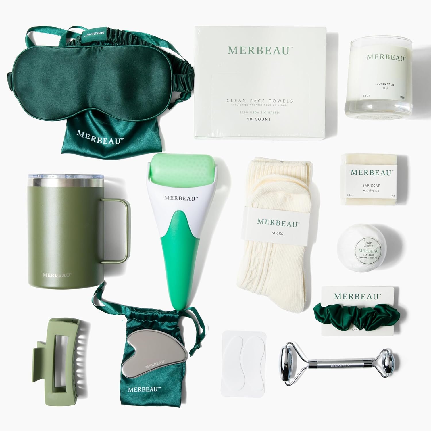 Luxury Self Care 13 Piece Gift Set – Non-Toxic, Clean Ingredients, Naturally-Scented Essential Oils, Candle, Socks, Bar Soap, Bath Bomb, Clean Towels, Hair Clip, Tumbler & More – Spa Kit, NEW - Image 6