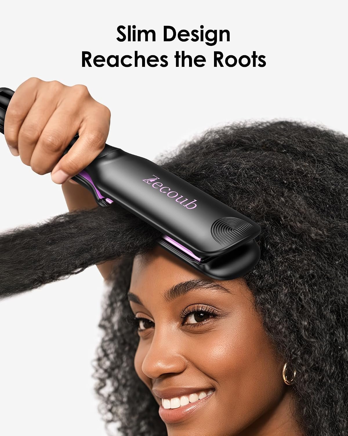 1.75" Wide Plate Hair Straightener for Thick Hair, Ionic Ceramic Flat Iron - Image 7