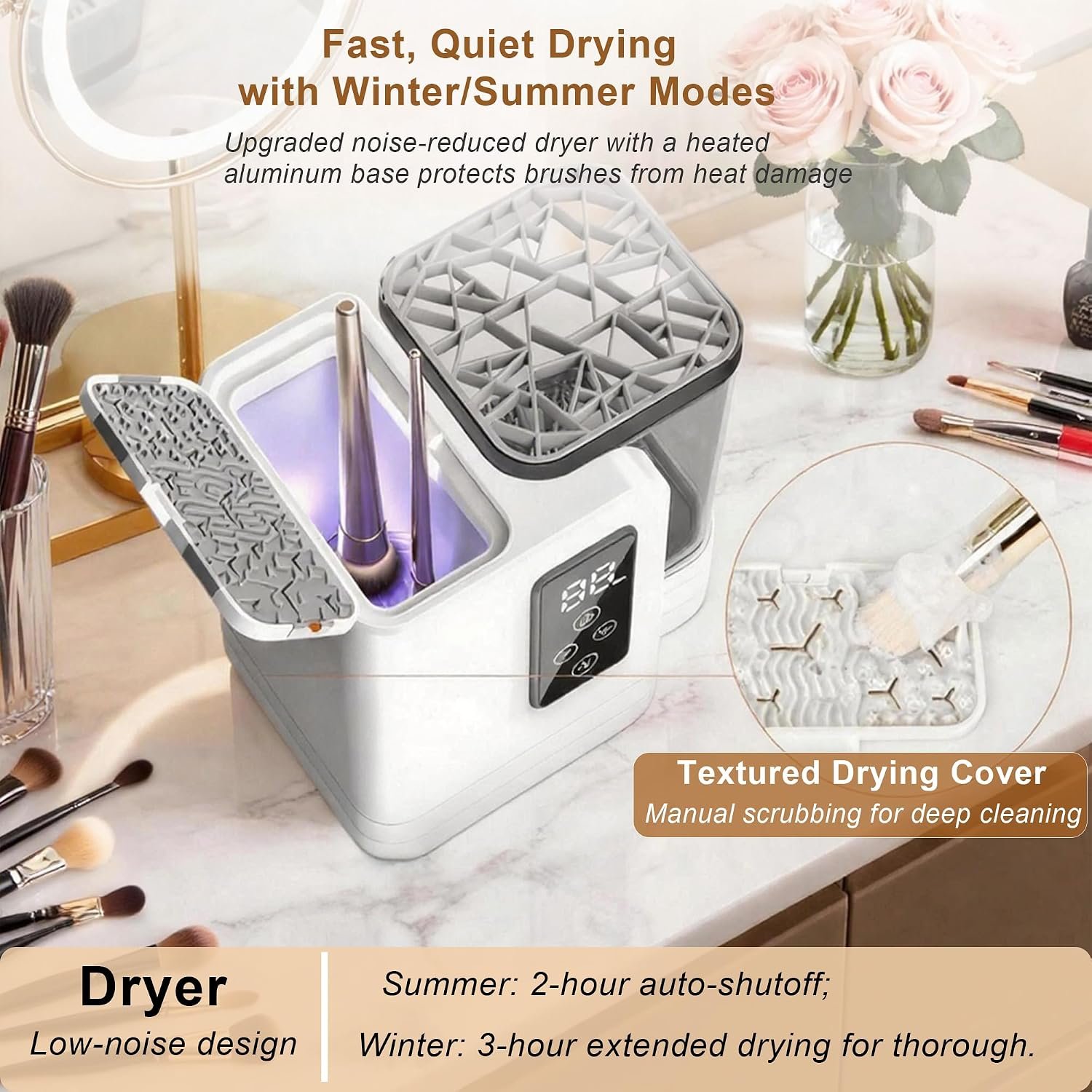 5-in-1 Electric Makeup Brush Cleaner & Dryer Machine for All Size Brushes - Image 4