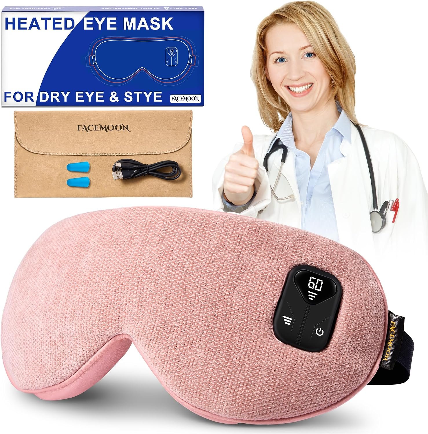Cordless Heated Eye Mask for Dry, T...
