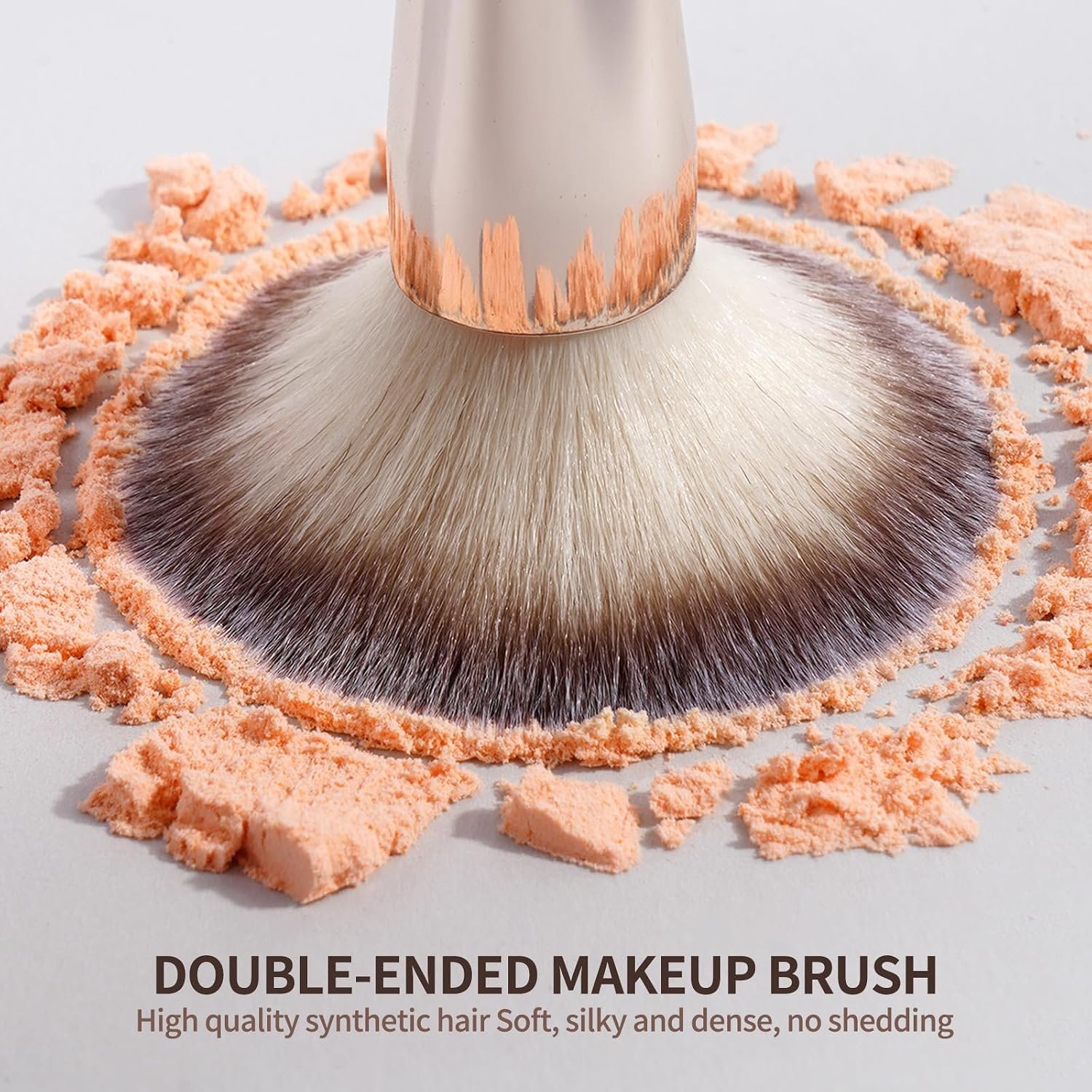MAANGE Foundation Makeup Brushes, 2Pcs Double Ended Makeup Brush for Blending Liquid Powder Concealer Cream Blush Buffe (Gold) - Image 6