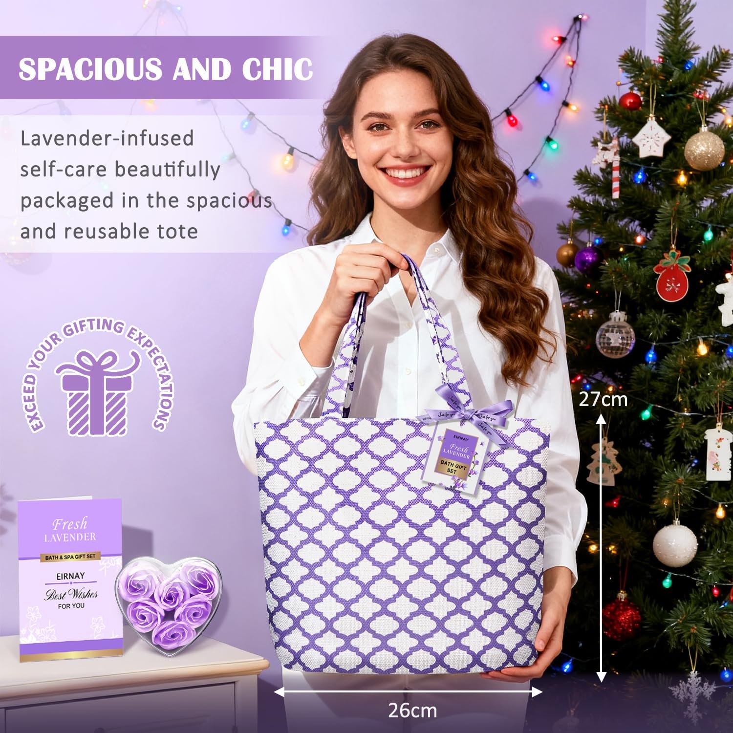 Gift for Women, Spa Gift Baskets for Women - 17pcs Lavender Sets with Body Lotion, Bubble Bath, Relaxing Bath Sets, Birthday Christmas Gifts for Her, Spa Kit for Mom Wife Sister Friend - Image 3