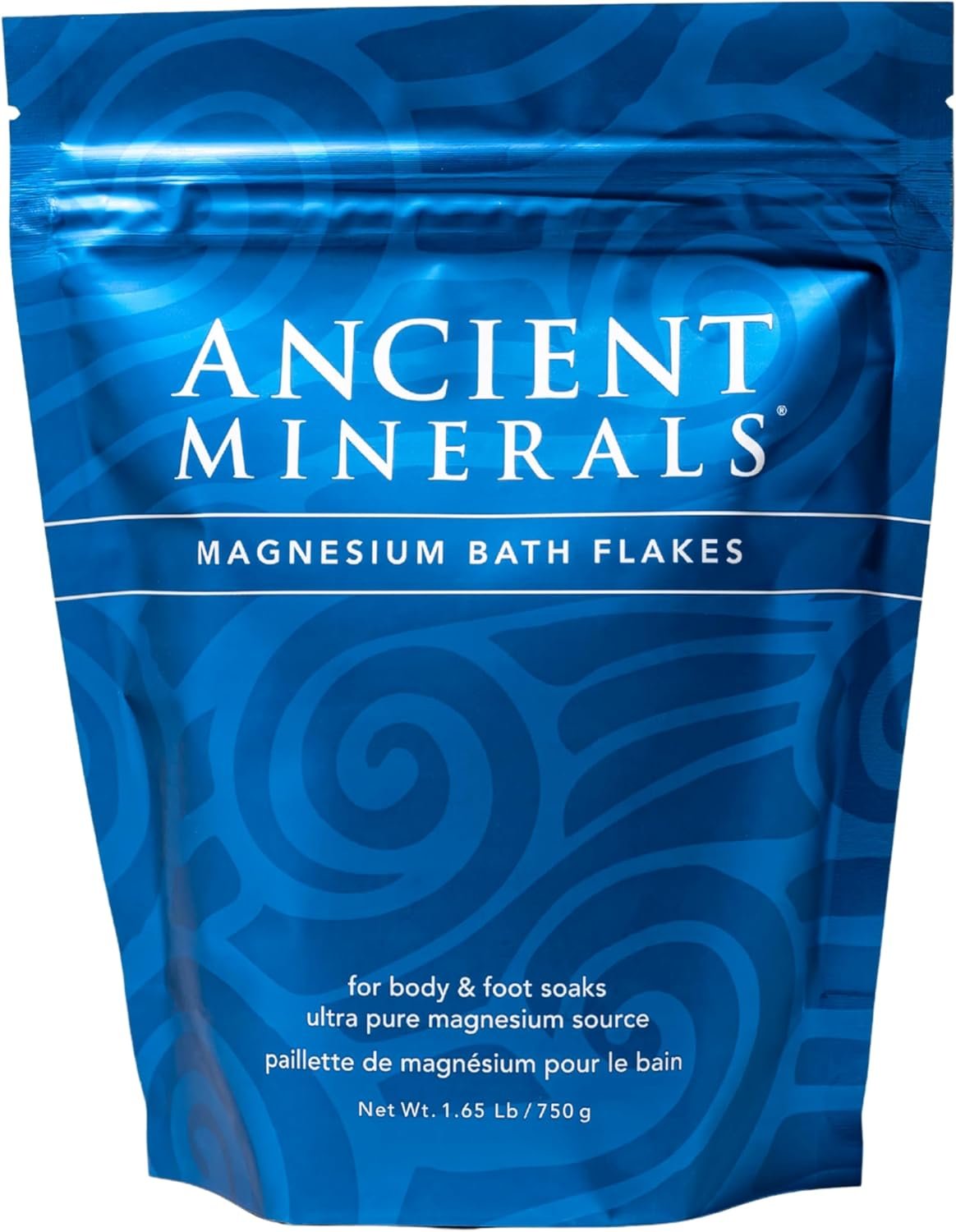 Ancient Minerals Magnesium Bath Flakes, Epsom Salt Alternative, 1.65lb