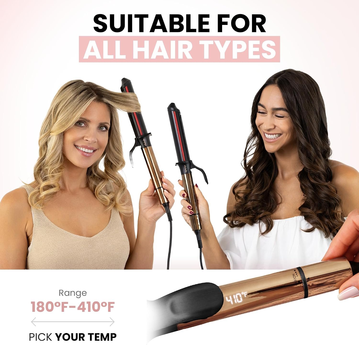 ELLA BELLA® Curling Iron 1.5" Professional Ceramic Wand, All Hair Types - Image 5