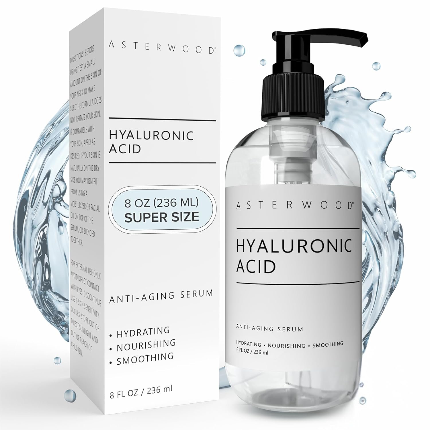 Asterwood Pure Hyaluronic Acid Serum for Face, Anti-Aging & Hydrating