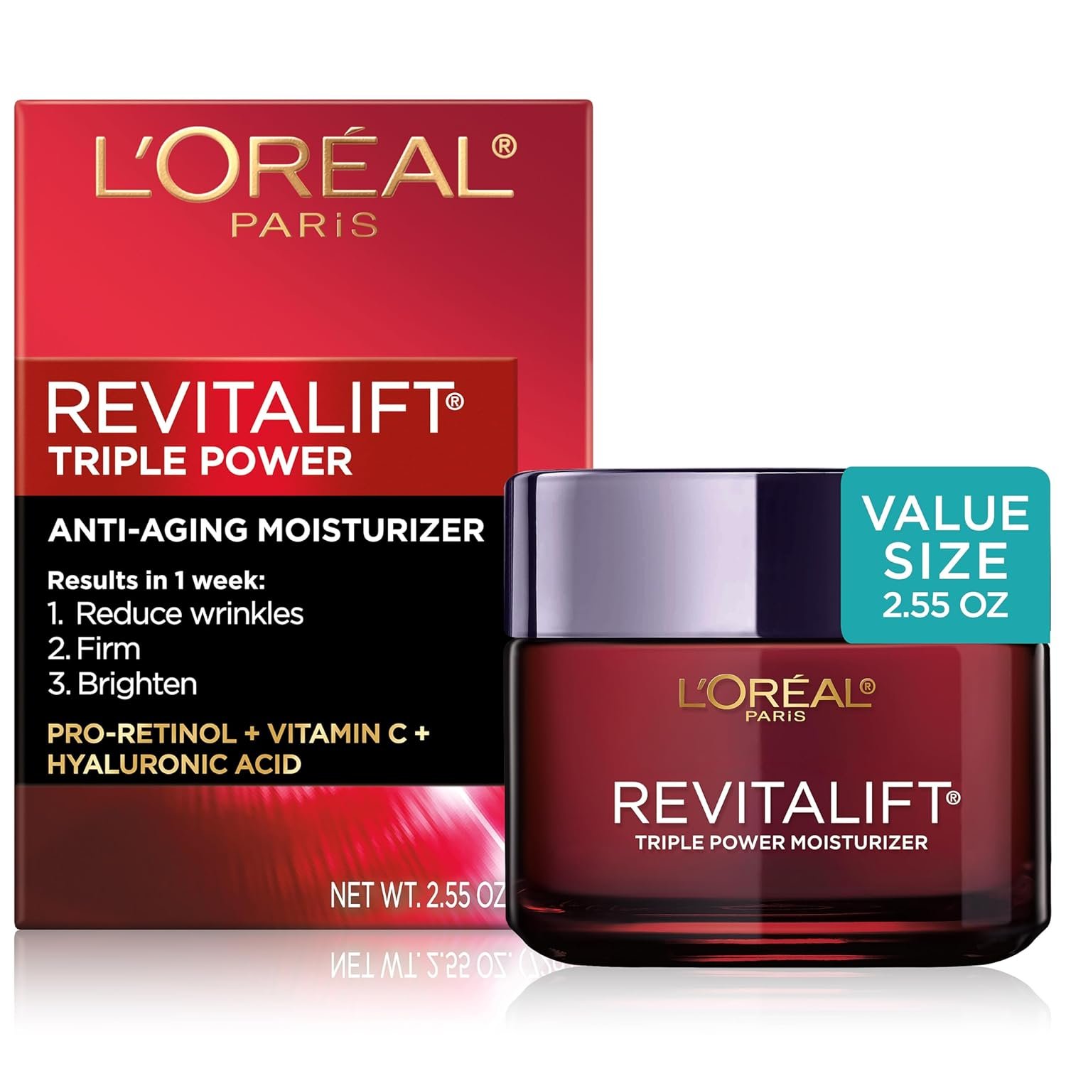 L'Oreal Paris Revitalift Triple Power Face Cream, 2.55 Oz