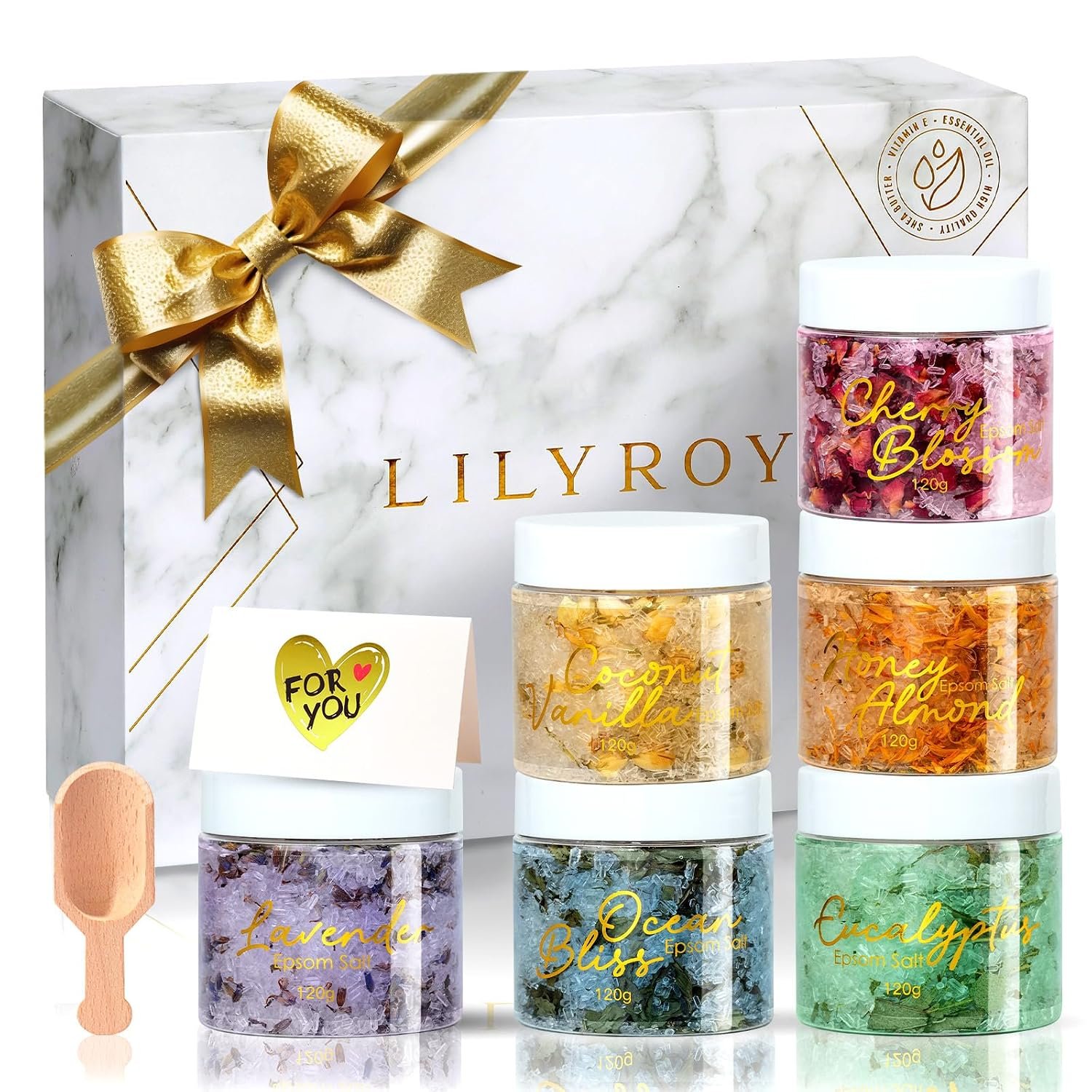 9Pcs Epsom Salt Gift Set, Birthday Gifts, Perfect Spa Gifts for Women & Men