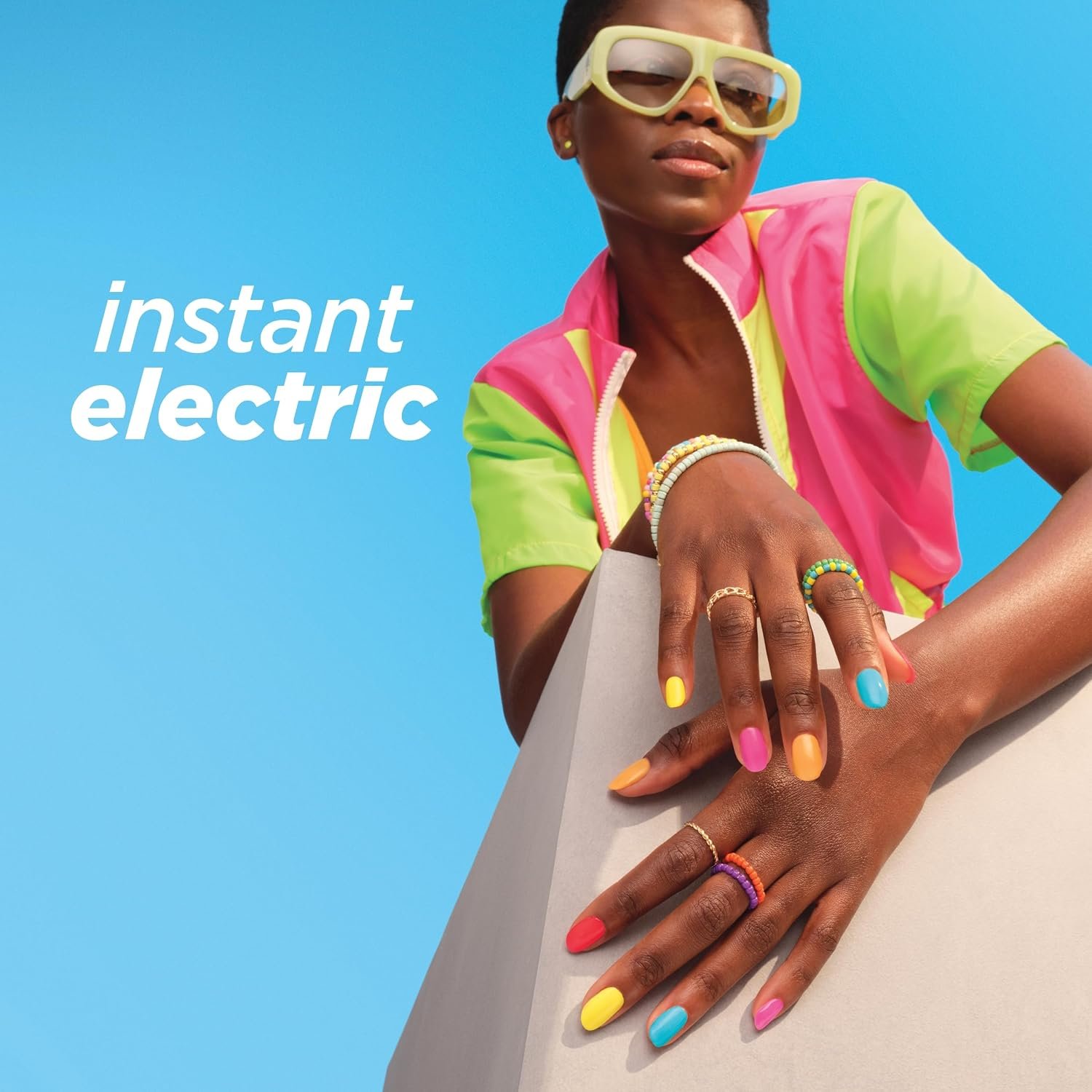 Sally Hansen Insta-Dri Electric Feels Nail Polish | Quick Dry, Long Lasting, Streak-Free Shine | Opaque, Shiny | 490 Electric Splash | Neon Blue Nail Color - Image 6