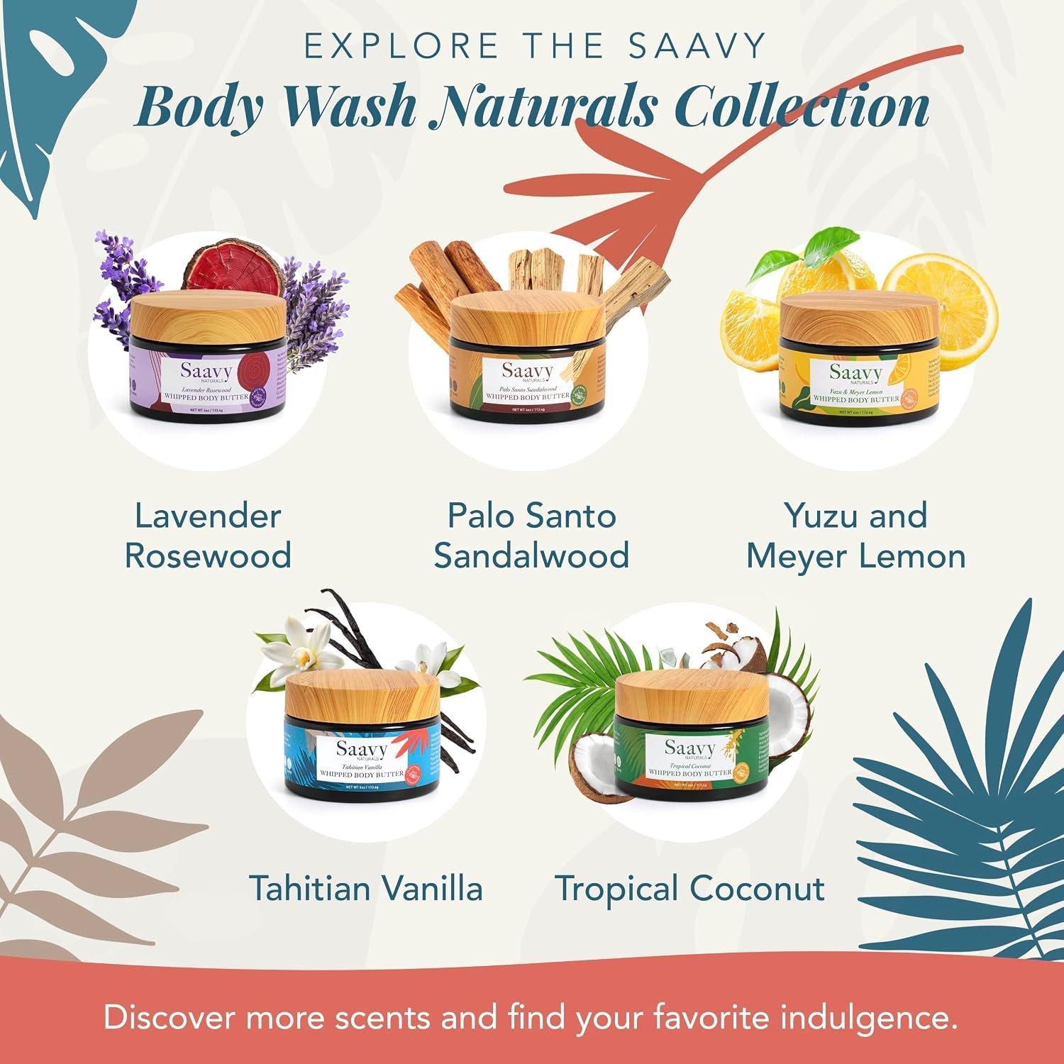 Saavy Naturals Whipped Body Butter - Made with Organic Shea Butter, Essential Body Care & Dry Skin Moisturizer for Women, Velvety Rich Cream Texture, Naturally Scented - Tahitian Vanilla, 4 oz - Image 3