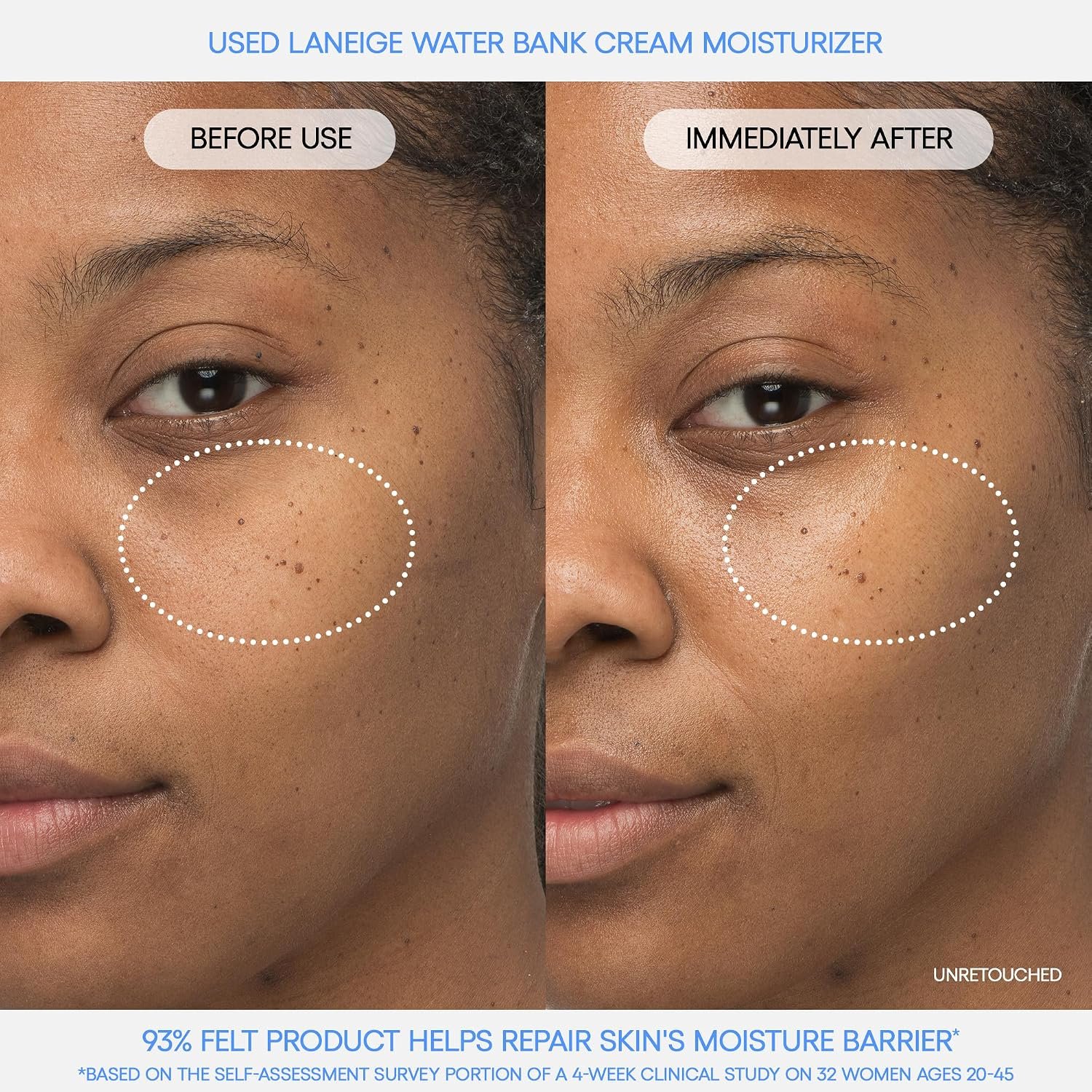 LANEIGE Water Bank Blue Hyaluronic Cream Moisturizer: Hydrating Korean Face Cream with Squalane & Ceramide for Skin Barrier Support, Dermatologist-Tested - Image 3