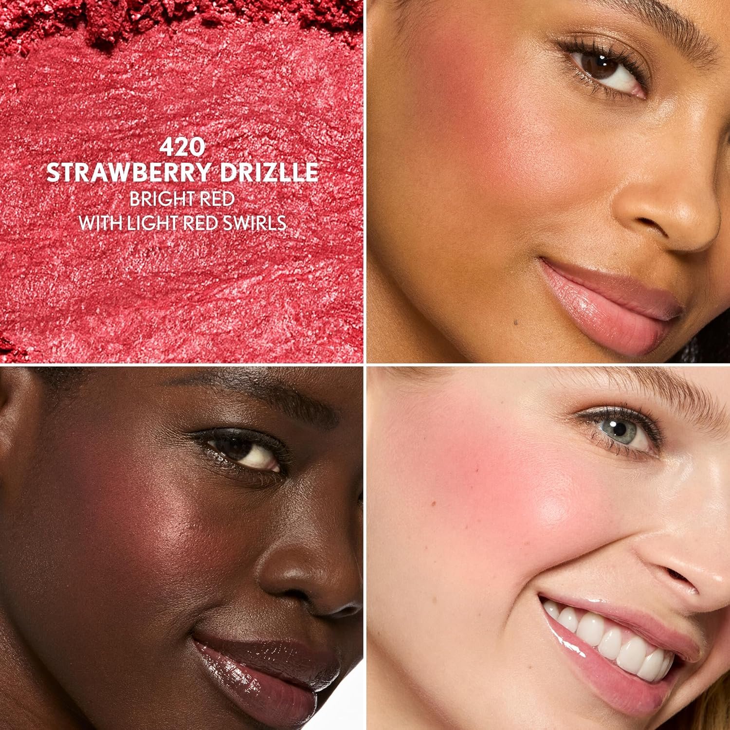 COVERGIRL TruBlend Skin Enhancer Baked Luminous Blush, with Hyaluronic Acid & White Rose Extract, Blends Seamlessly - Strawberry Drizzle (Bright Red with Light Red Swirls) - Image 2
