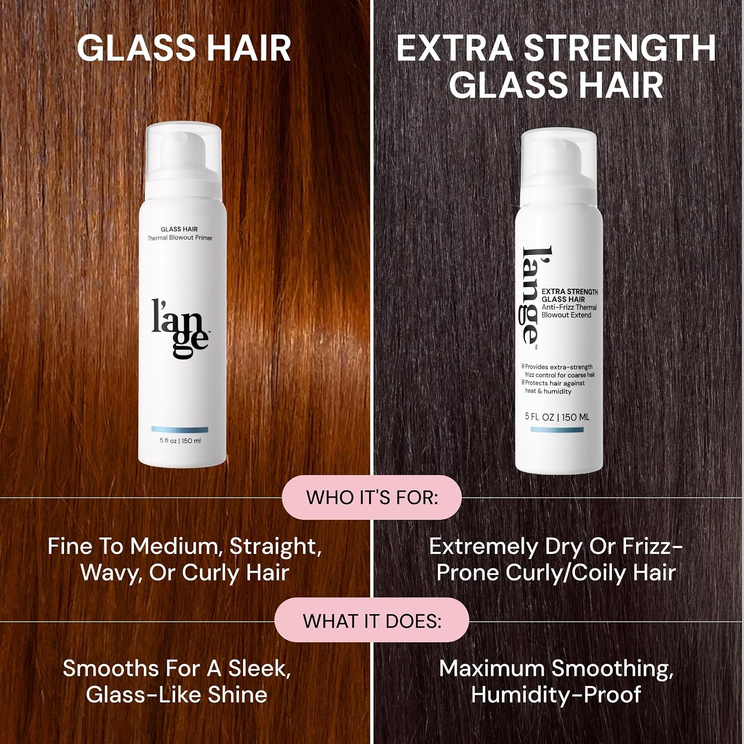 L'ANGE HAIR Glass Hair Heat Protectant Spray | Anti-Frizz Blow Dry Mist | Long Lasting Hold & Shine | Humidity Protection | Thermal Heat Protection Spray | Lightweight Blow Out Primer, 5 fl oz Bottle - Image 7