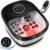 KNQZE Collapsible Foot Spa Bath with Heat & Bubble, Foot Soaking Tub with Timer and Red Light., 16 Rollers & Pumice Stone, Enjoy Warm Water Foot Bath, Gift for Wife and Mom, Black