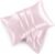 Satin Pillowcases with Zipper （20×36）,King Size Pillowcases Set of 2,Blush Pink Silk Pillowcase for Hair and Skin