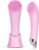 PRITECH Facial Cleansing Brush, Rechargeable Silicone Face Scrubber with Heat Massage End, Vibrating Exfoliator Scrubber for Deep Cleaning, Waterproof Face Brush for Women and Men (Pink)