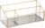 Hipiwe Vintage Gold Makeup Organizer, Mirrored Glass 3 Slots Vanity Holder