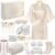 Shyyween 15 Pcs Birthday Gifts for Women Robe Sets for Women Spa Basket Set Graduation Gifts Bath Robe Make up Brushes Scented Candle Fluffy Socks Coffee Cup for Mom Nurse Girlfriend Wife(Champagne)