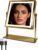 Ruacq Makeup Mirror with Lights, Dual Sided 1X/10X, Antique Brass | 8″,4000mAh Rechargeable, Magnifying Mirror with 3 Color Lights,Touch Control Dimmable, 360° Rotation, Square, Gift for Women