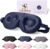 SilkSilky 100% 22 Momme Mulberry Silk Sleep Mask, Dark Blue | Upgraded 3D Contoured Eye Mask with Nose Wing Pads & Adjustable Strap, Luxury Blackout Eye Cover for Women & Men