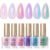 Born Pretty Pearl Nail Polish Set 6 Colors Ombre Mermaid Shimmer | White Pink Purple Mermaid Nail Polish Quick Dry Spring Summer Finger Shell Glitter Nail Lacquer Set