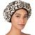 Betty Dain Socialite Reusable Shower Cap, Safari Spots, Terry Lined | Reversible Oversized Waterproof Nylon Bath Cap for All Hair Lengths, Elastic Stretch Hem Hair Hat