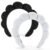 Ztomine Spa Headbands, Set of 2 – Terry Cloth Headband for Washing Face or Facial, Puffy Makeup Headbands for Face Washing, Mask, Skin Treatment – 1 White & 1 Black