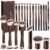 MAANGE 20 Pcs Makeup Brushes with Gift Box, Double-End Multi-functional Makeup Brushes for Blending Liquid Powder Concealer Cream Blush Buffe,CoffeeBrown